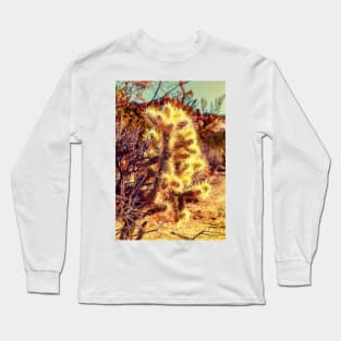 Glowing Cactus At Joshua Tree National Park Long Sleeve T-Shirt